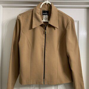 Positive Attitude Women's Camel Color Zip-up Jacket, Size 12P